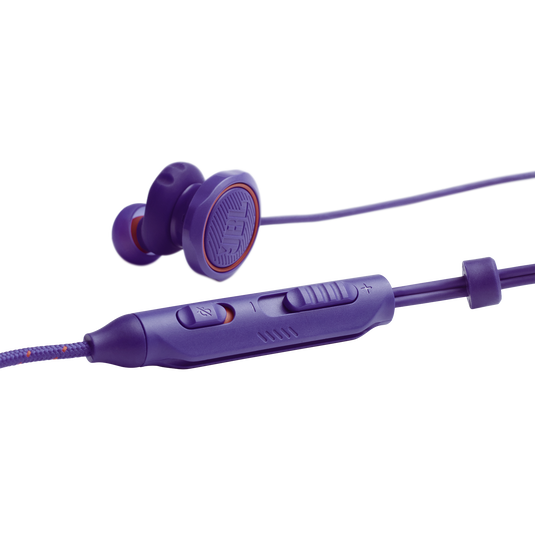JBL Quantum 50 - Purple - Wired in-ear gaming headset with volume slider and mic mute - Detailshot 1 image number null
